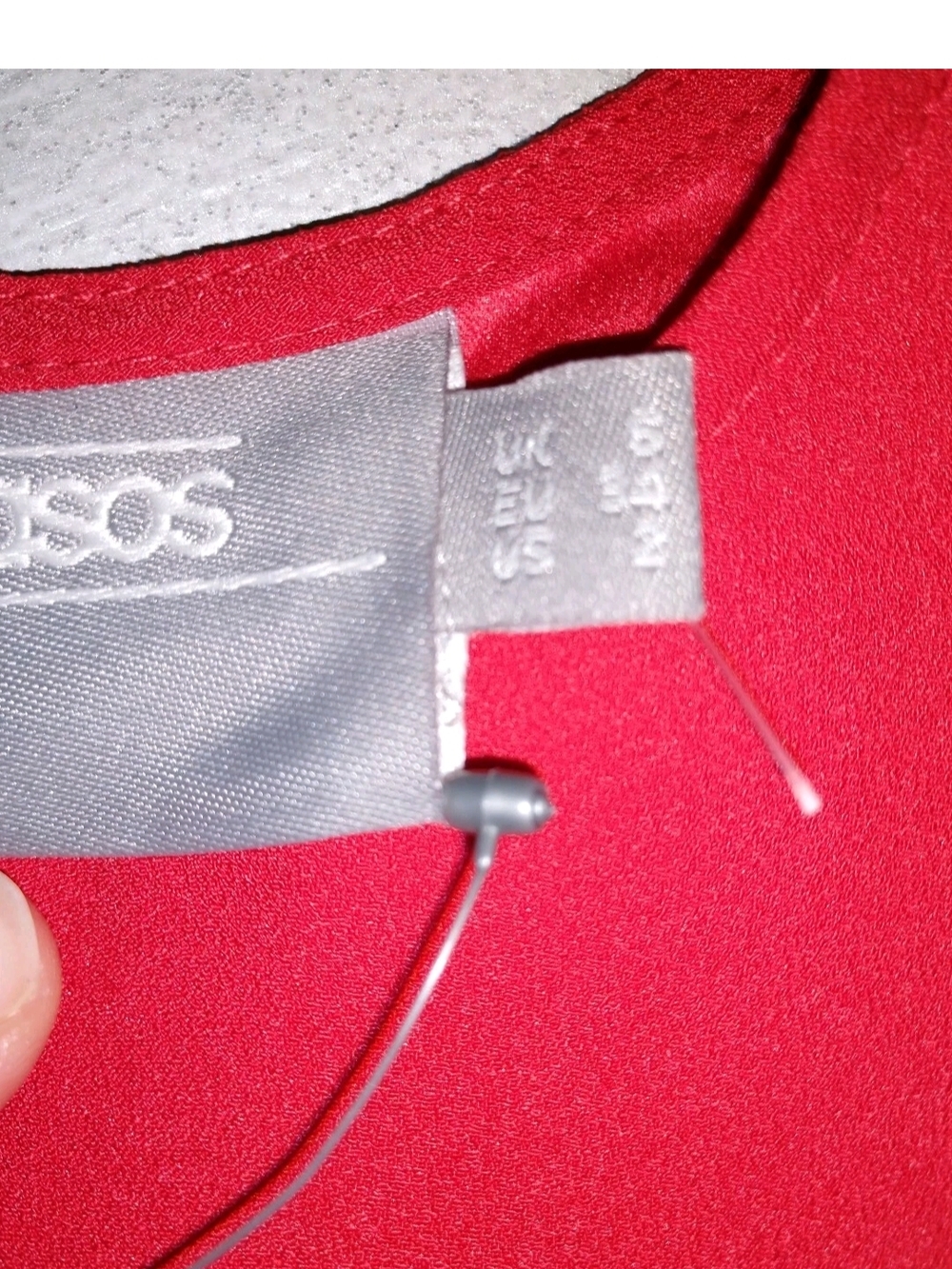 ASOS Red Round-Neck Ruffle Hem Dress - Picture 2 of 3